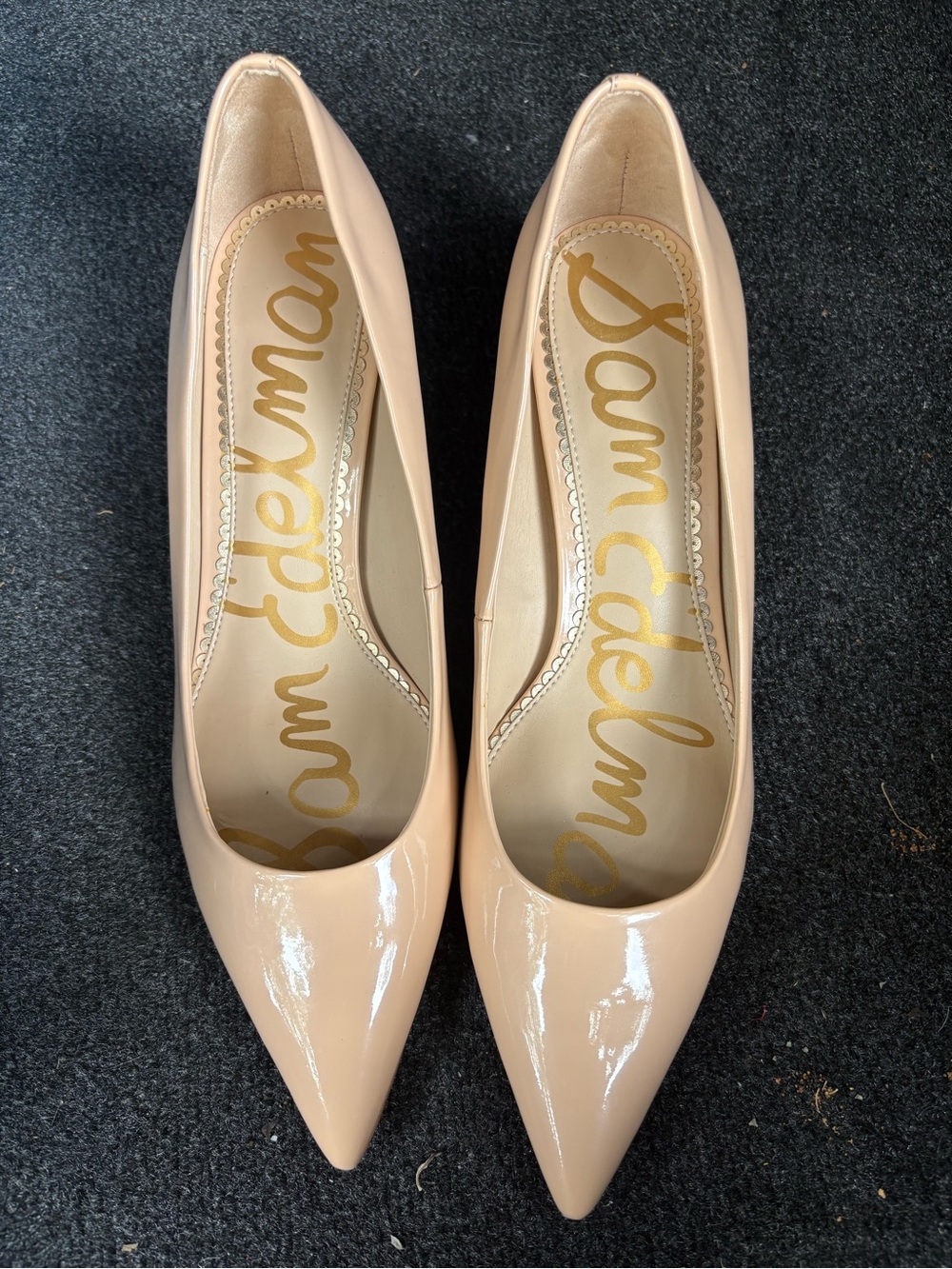 Sam Edelman Nude Patent Pointed-Toe Pumps